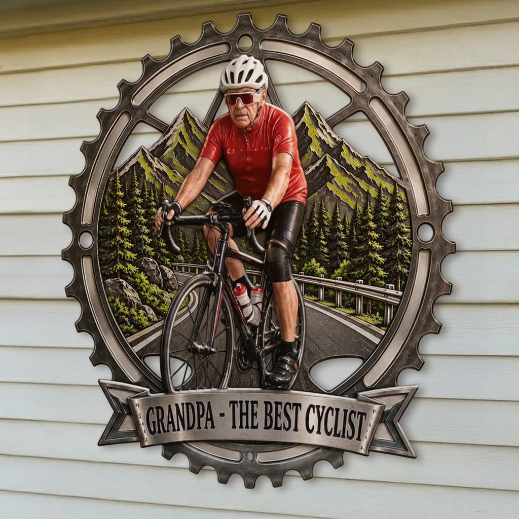 Cycling Lovers Gift, Cyclist Gift - Personalized Cycling 3D Printed Cut Metal Sign