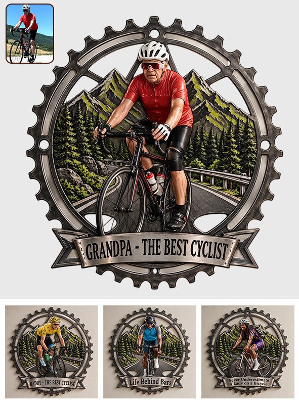Cycling Lovers Gift, Cyclist Gift - Personalized Cycling 3D Printed Cut Metal Sign