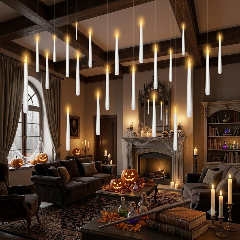 Flameless Floating Candles With Wand Remote