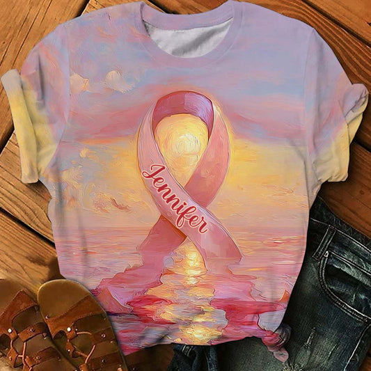 Strong Warriors - Personalized Breast Cancer Awareness All Over Shirt