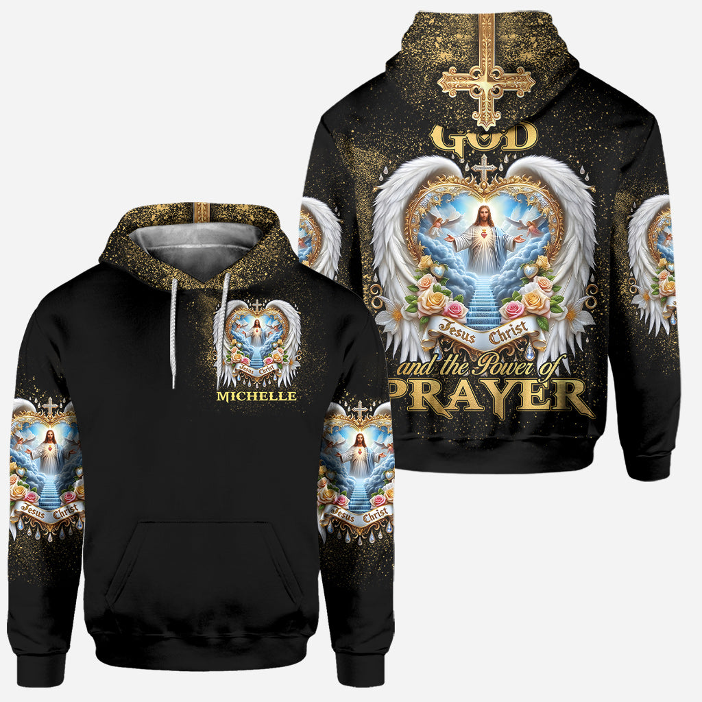 Ich glaube an Gott und die Kraft des Gebets – Personalisierter christlicher Hoodie und Leggings