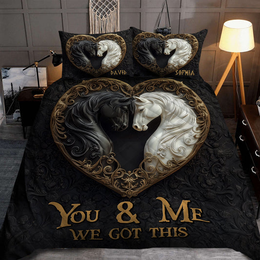 You & Me We Got This - Personalized Horse Quilt Set
