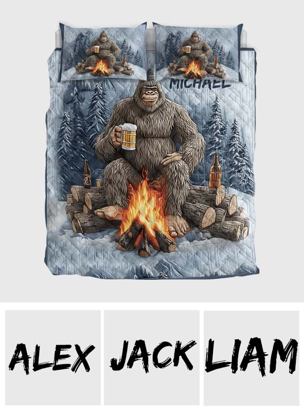 Personalisiertes Wanderquilt-Set für Bigfoot-Liebhaber