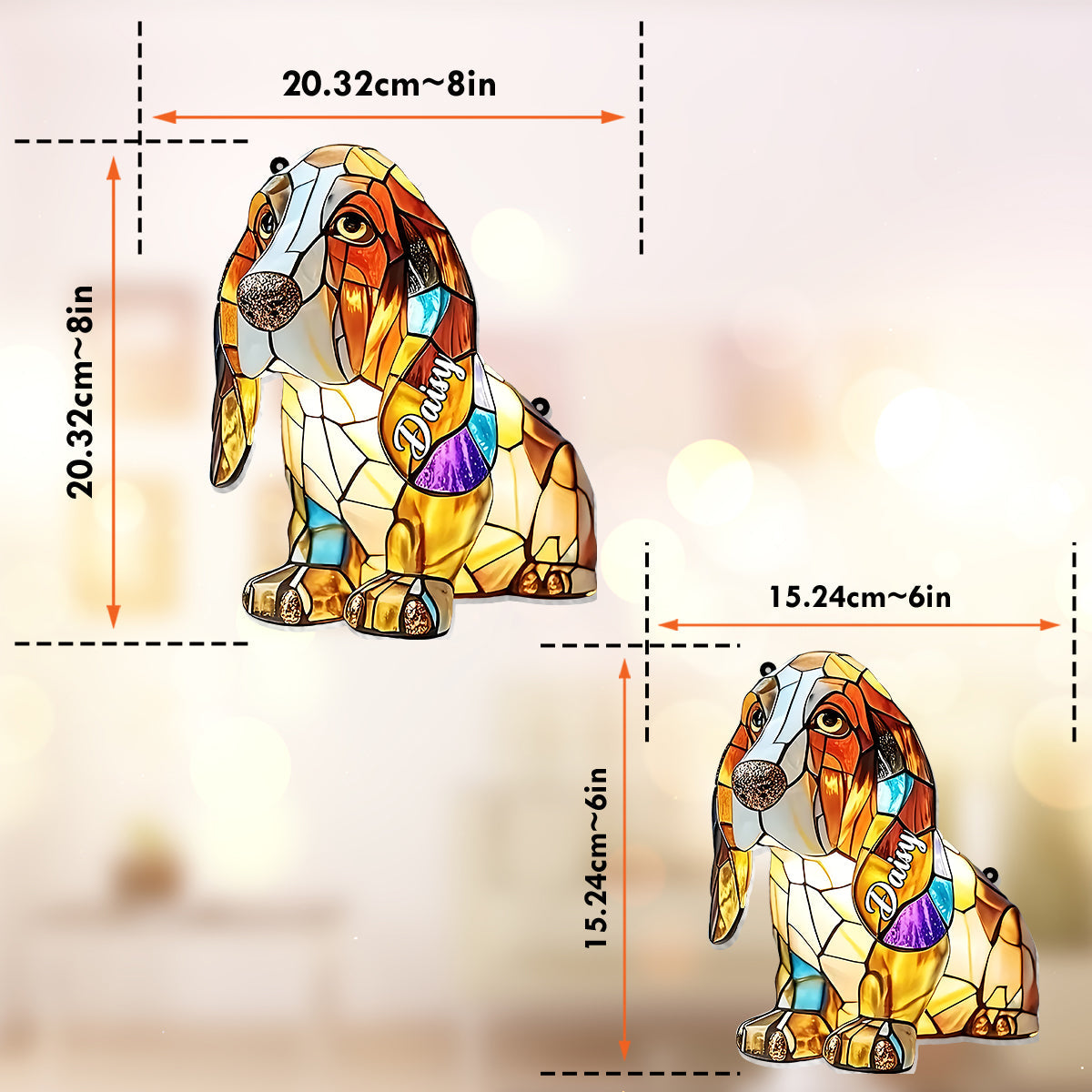 I Love My Dog - Personalized Dog Window Hanging Suncatcher Ornament