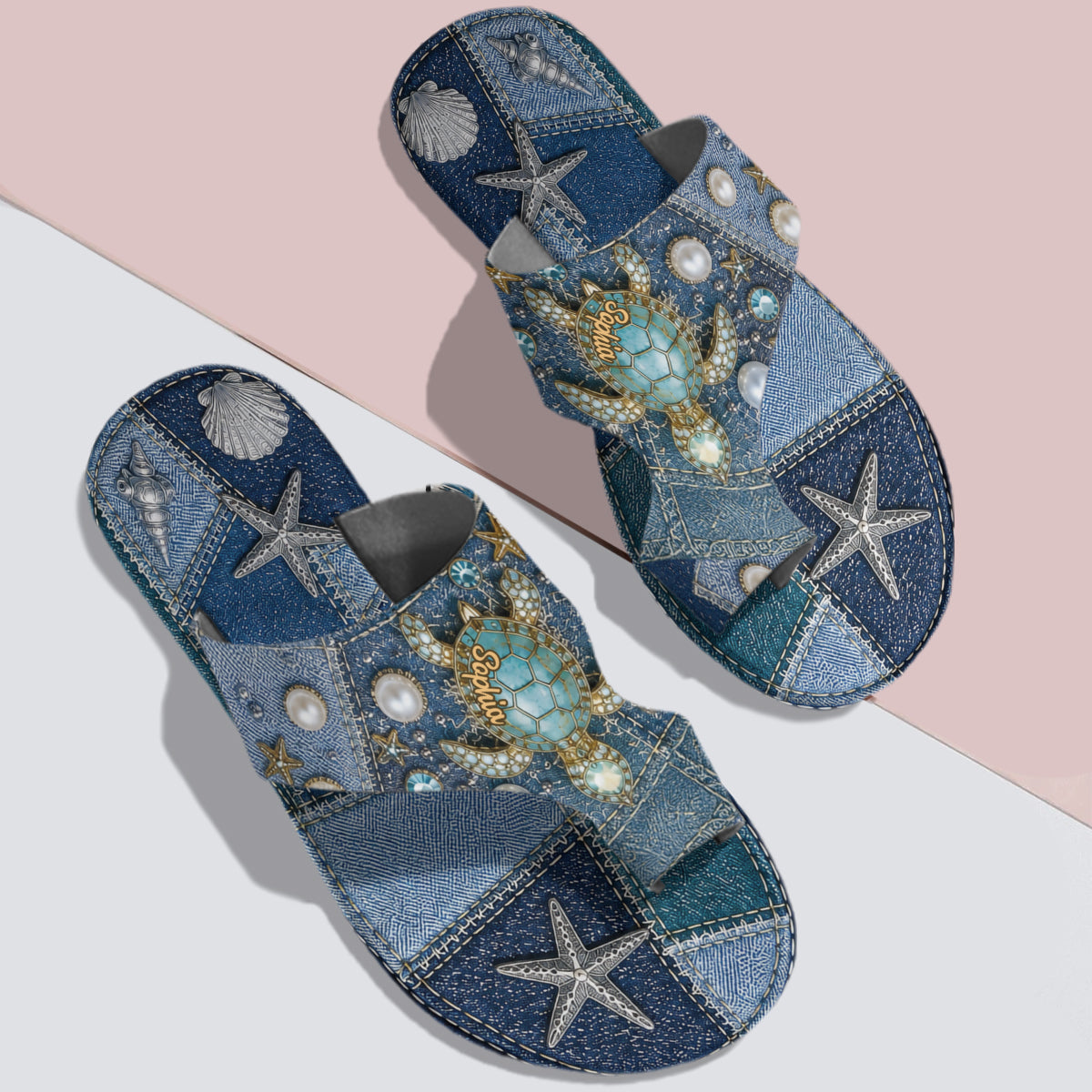 Liebes-Schildkröte Sommergeschenk - Personalisierte offene Sandalen