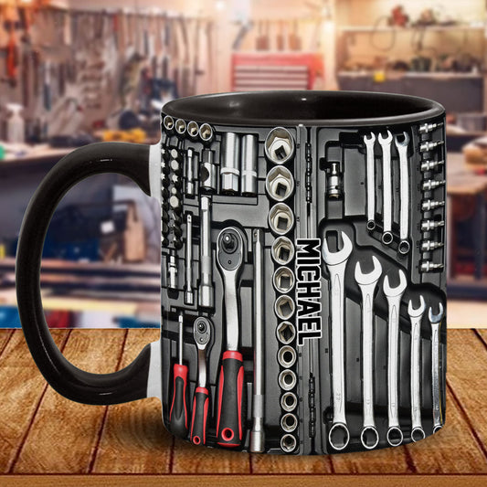 Werkzeugkasten - Personalisierte Tasse mit Vater-Akzent