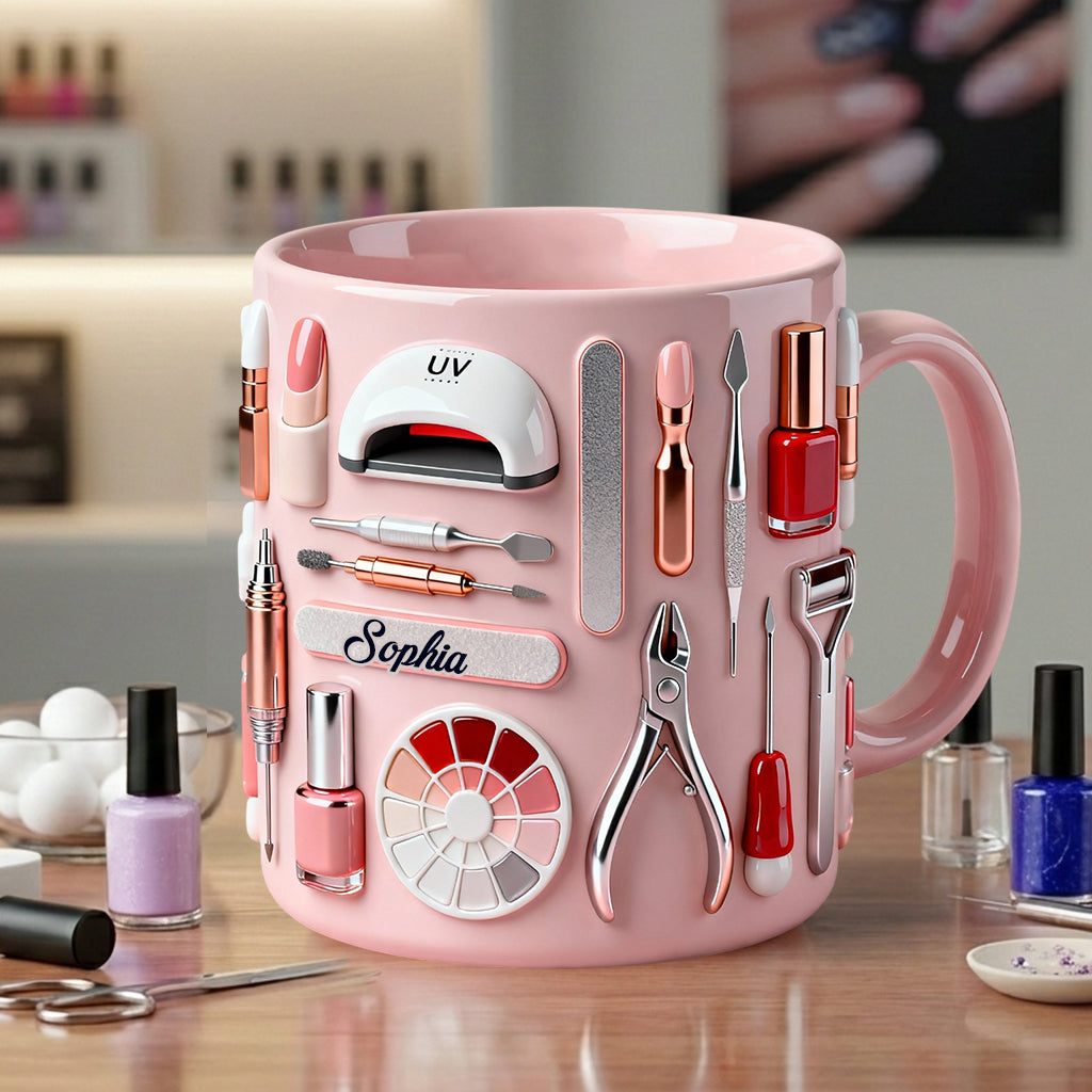 Nail Tech - Personalized Nail Salon Accent Mug & Coaster