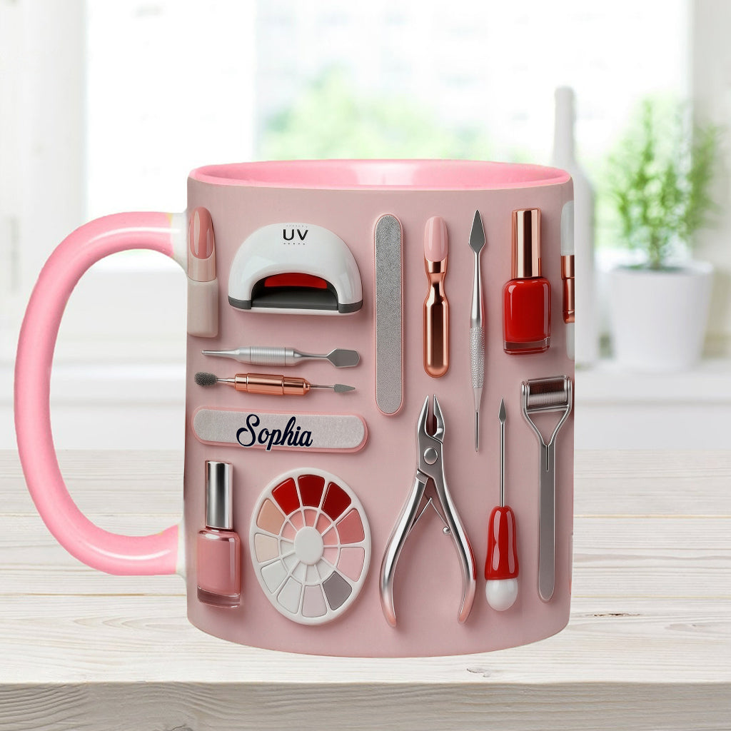 Nail Tech - Personalized Nail Salon Accent Mug & Coaster