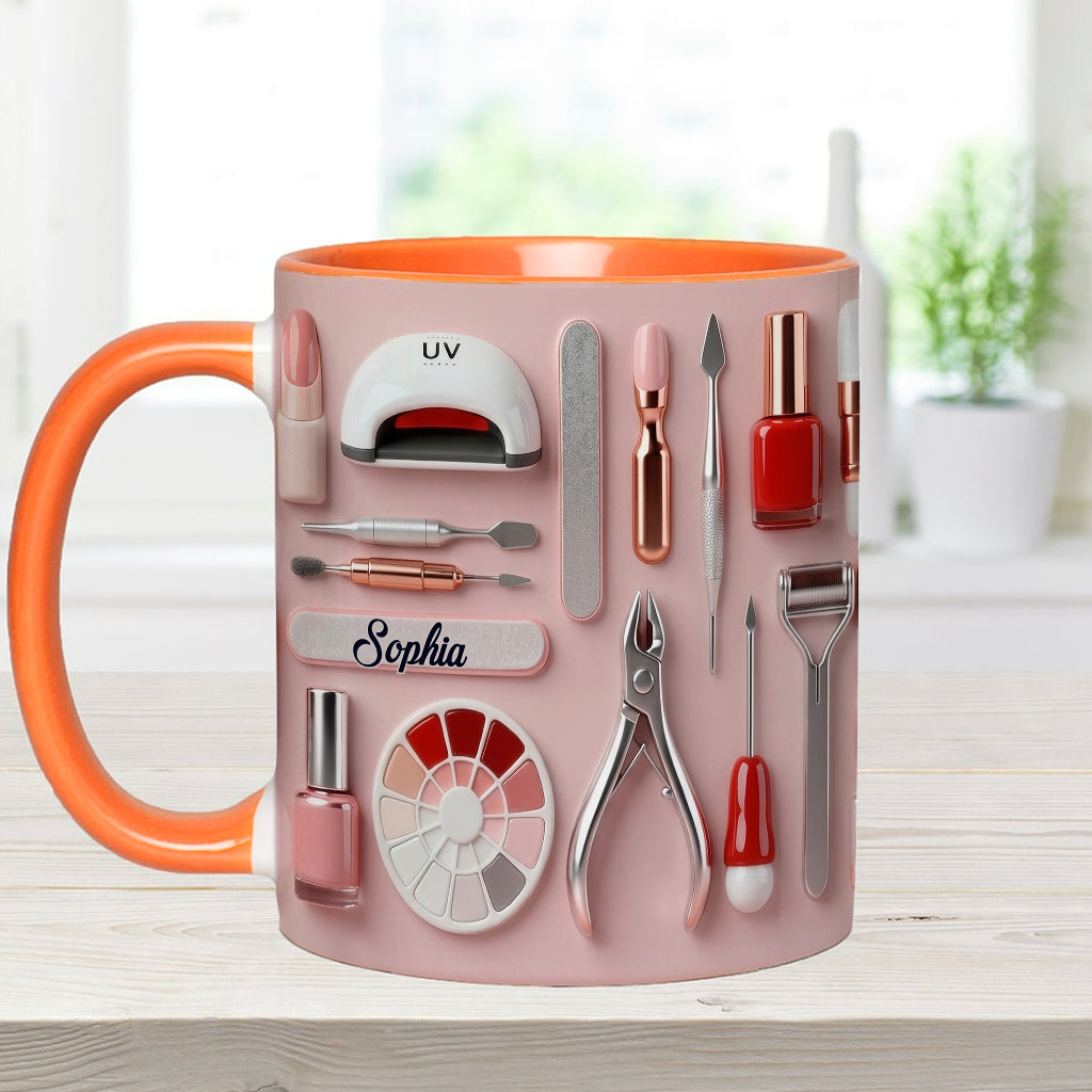 Nail Tech - Personalized Nail Salon Accent Mug & Coaster