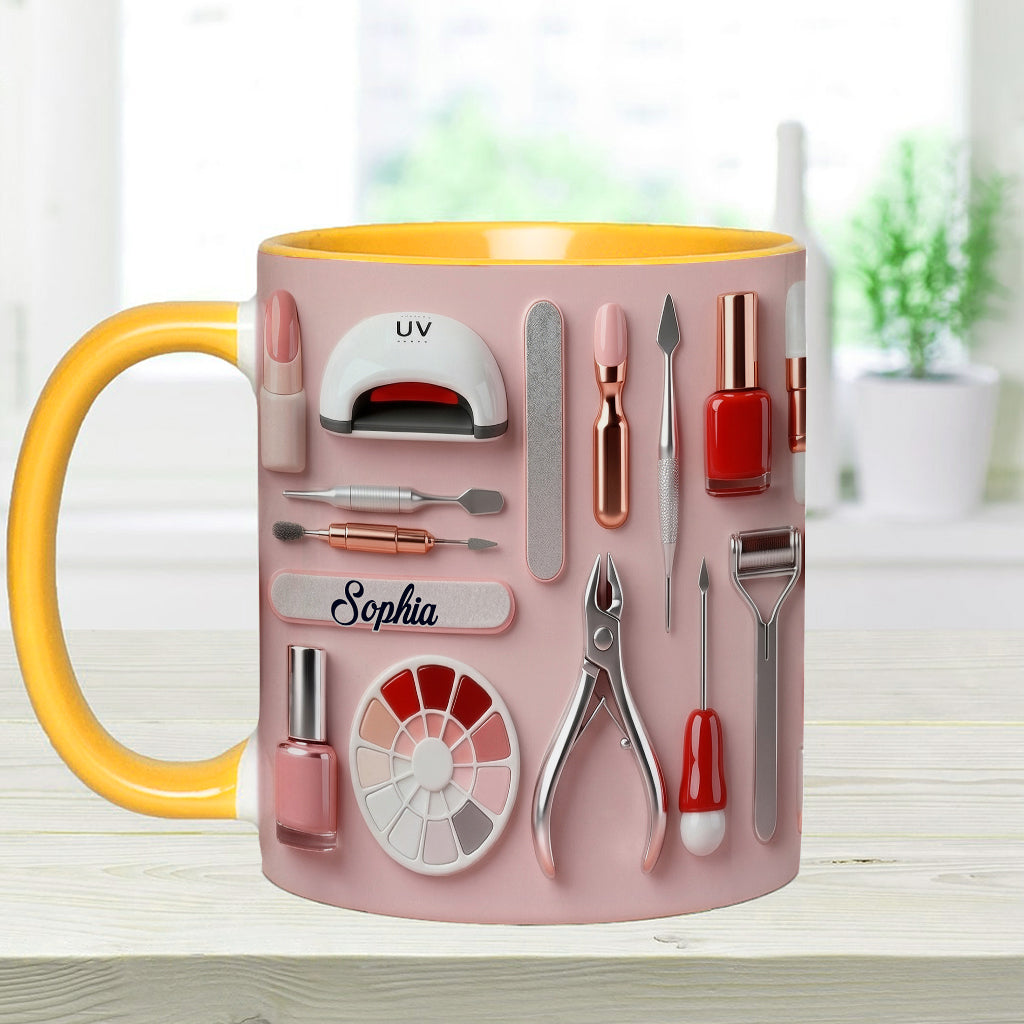 Nail Tech - Personalized Nail Salon Accent Mug & Coaster