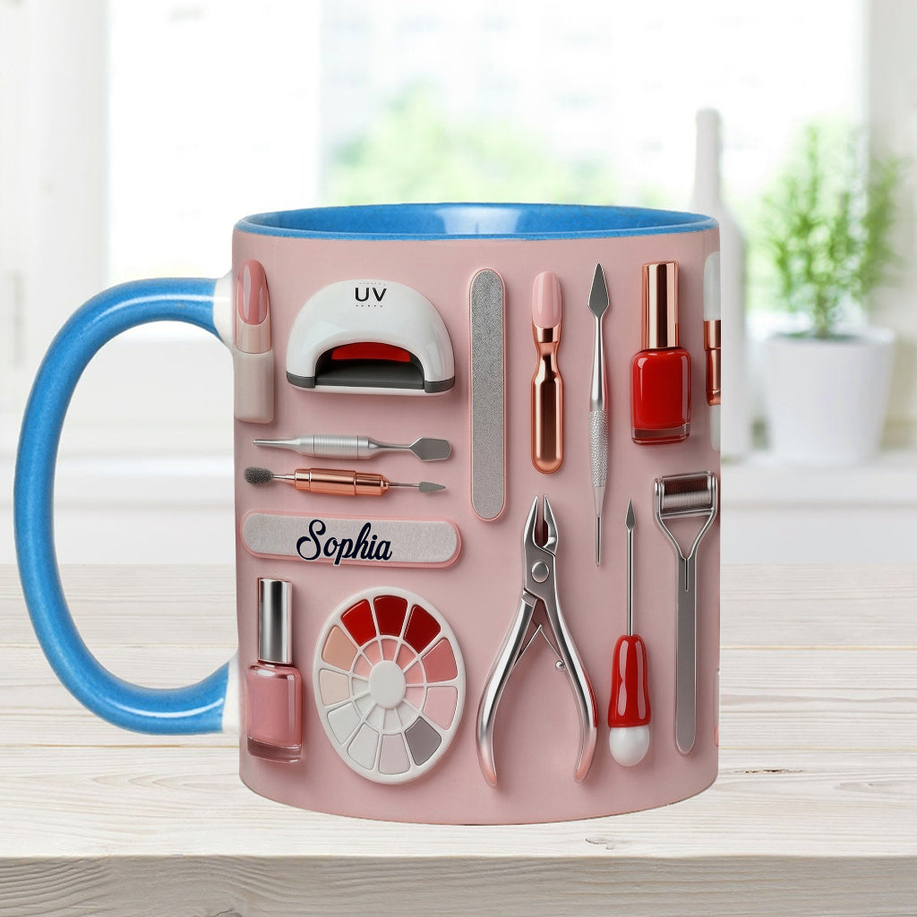 Nail Tech - Personalized Nail Salon Accent Mug & Coaster