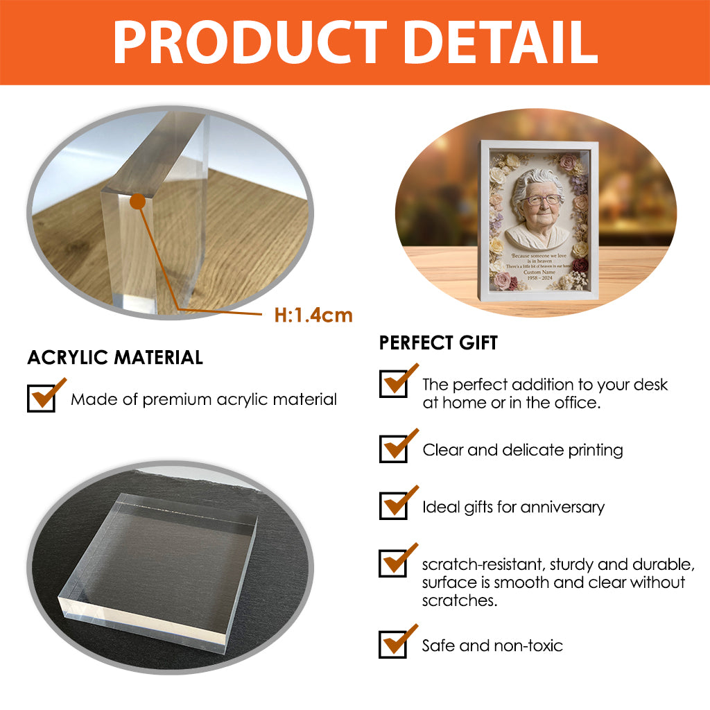 Individuell gestalteter Gedenkblumenkasten nach Foto – Personalisierte Gedenktafel aus Acryl in individueller Form