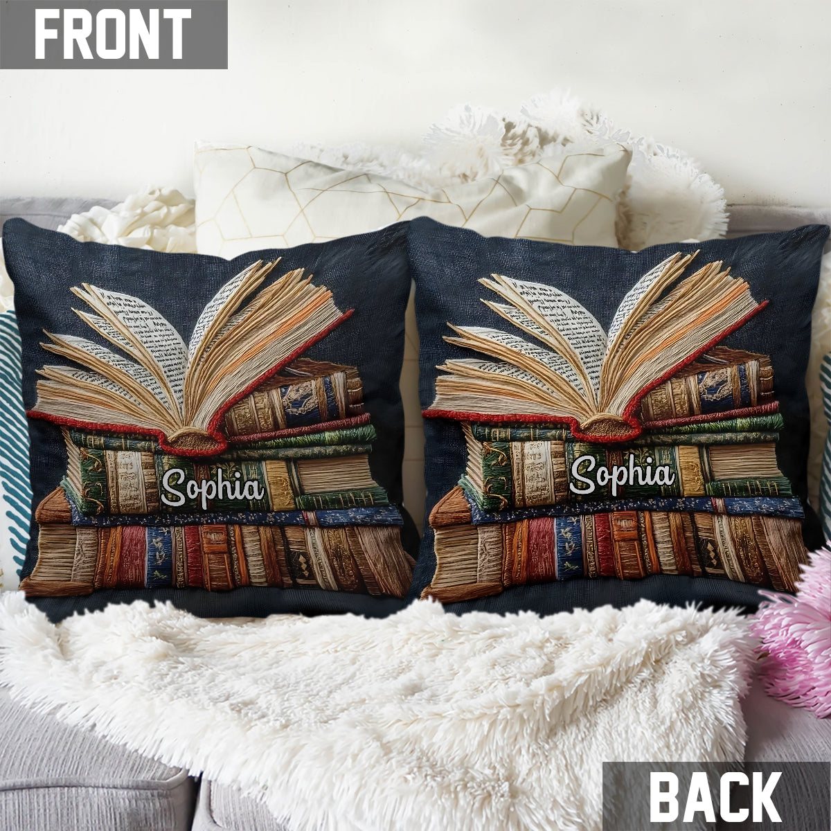 Love Books - Personalized Book Throw Pillow