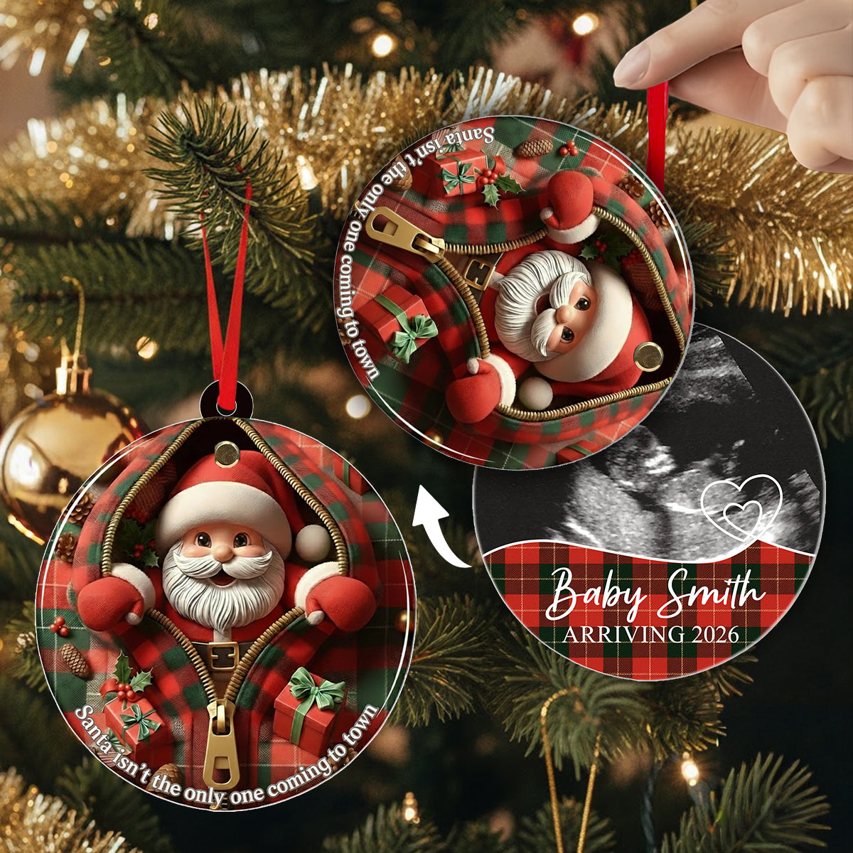 Weihnachtsgeschenk zur Schwangerschaftsverkündung – Personalisierter Schwangerschafts-Wendeschmuck