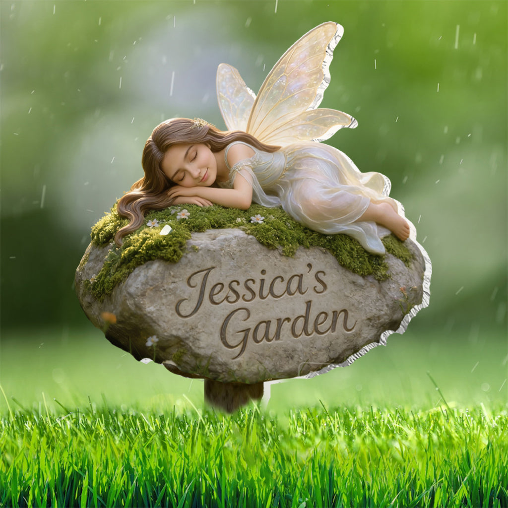 Individuelle Gartenfee nach Foto – Personalisiertes Gartenschild aus Acryl / Acrylplakette
