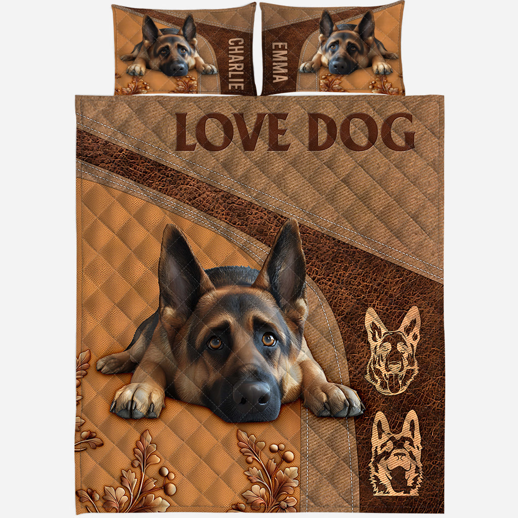 Schlafender Deutscher Schäferhund – Personalisierte Hunde-Bettwäsche-Set
