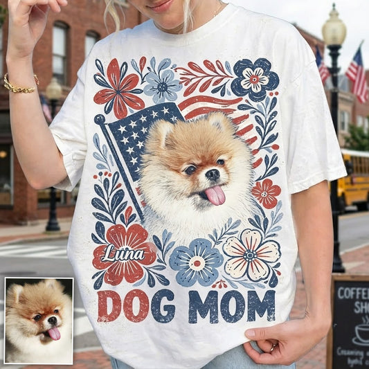 Hundemama an diesem 4. Juli - Personalisierbares Hund T-Shirt und Hoodie