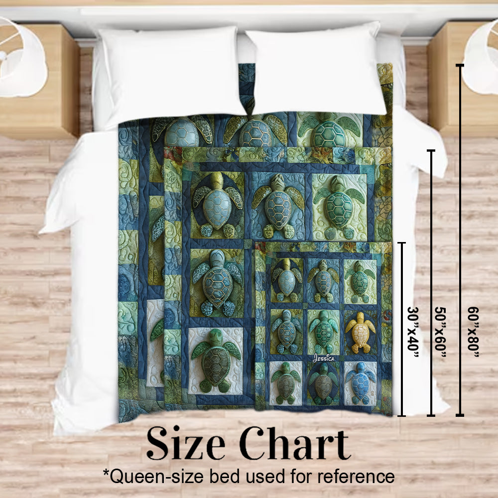 Geschenk für Meeresschildkröten-Liebhaber – Personalisierte Schildkrötendecke