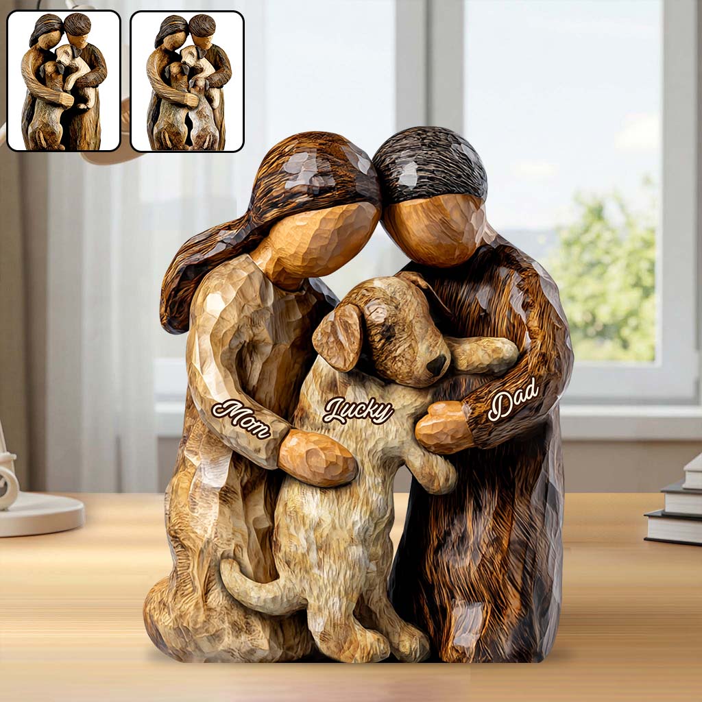 Du, ich und der Hund – personalisierte Acrylplakette in Hundeform