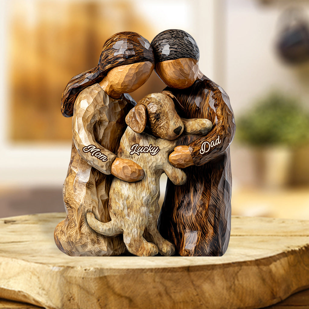 Du, ich und der Hund – personalisierte Acrylplakette in Hundeform