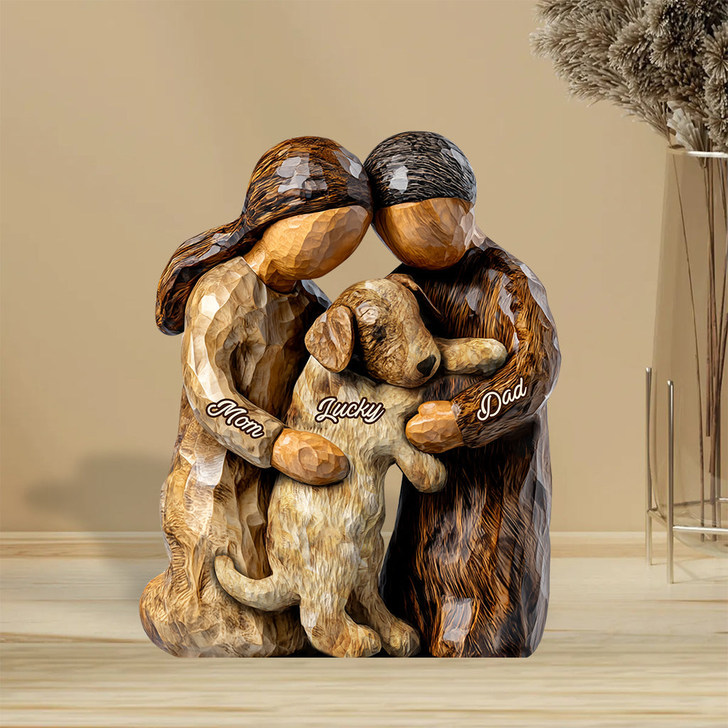 Du, ich und der Hund – personalisierte Acrylplakette in Hundeform