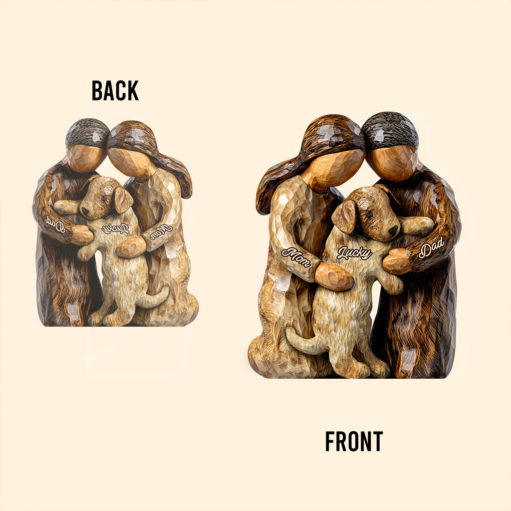 Du, ich und der Hund – personalisierte Acrylplakette in Hundeform