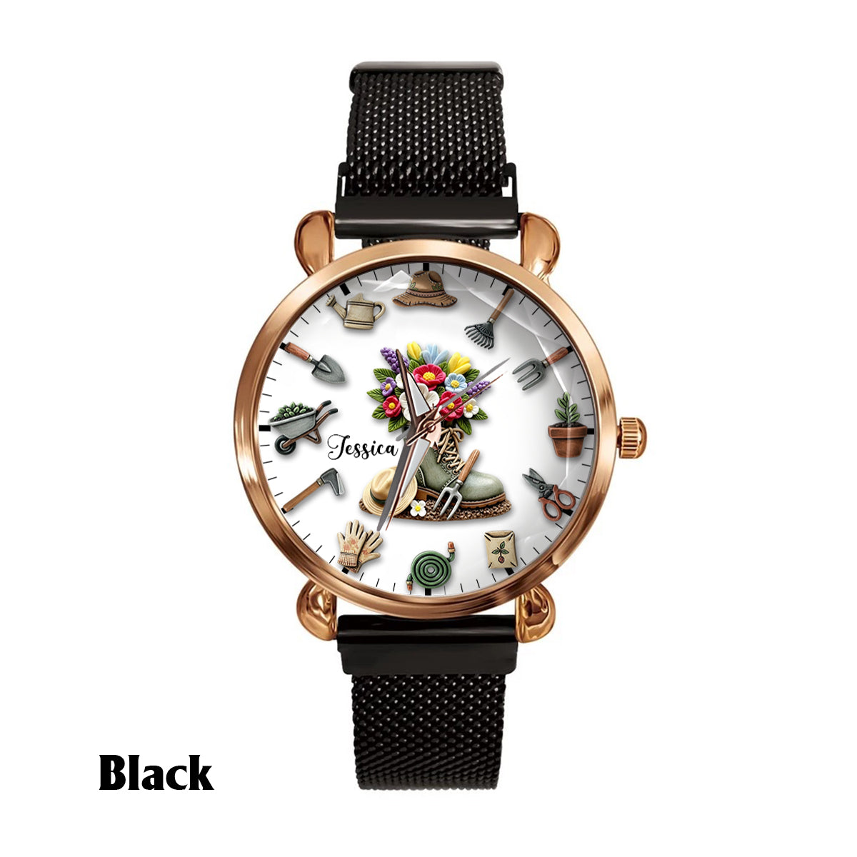 Gartenzeit – Personalisierte Damen-Handuhr für den Garten