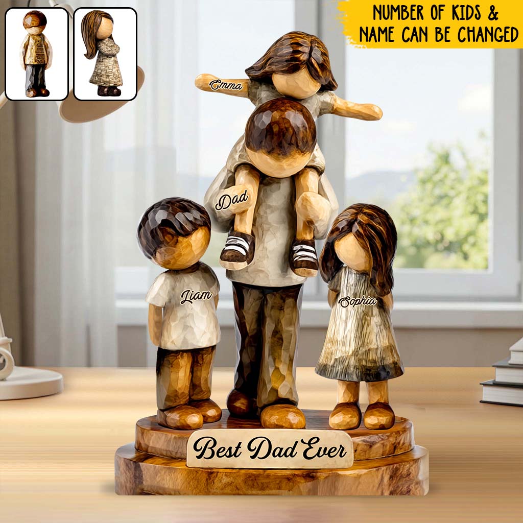 Bester Papa aller Zeiten – Personalisierte Acrylplakette in individueller Form für Väter