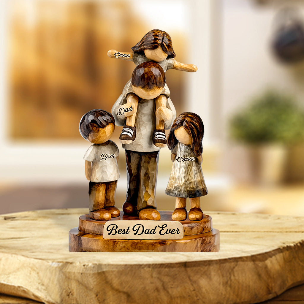 Bester Papa aller Zeiten – Personalisierte Acrylplakette in individueller Form für Väter