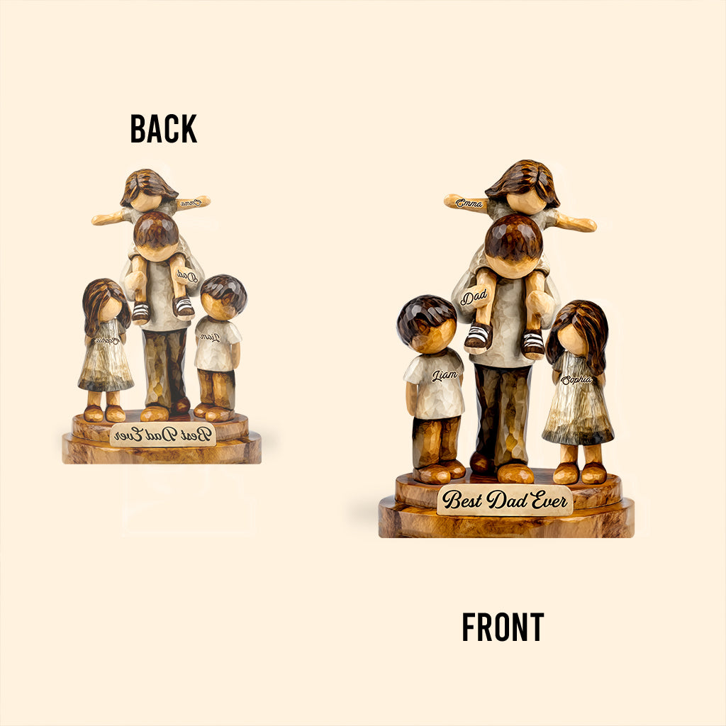 Bester Papa aller Zeiten – Personalisierte Acrylplakette in individueller Form für Väter