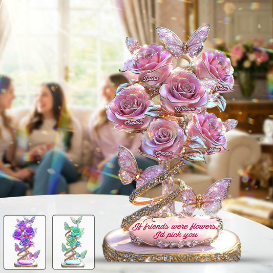 Wenn Freunde Blumen wären, würde ich dich pflücken – Personalisierte Acrylplakette in individueller Form für die beste Freundin