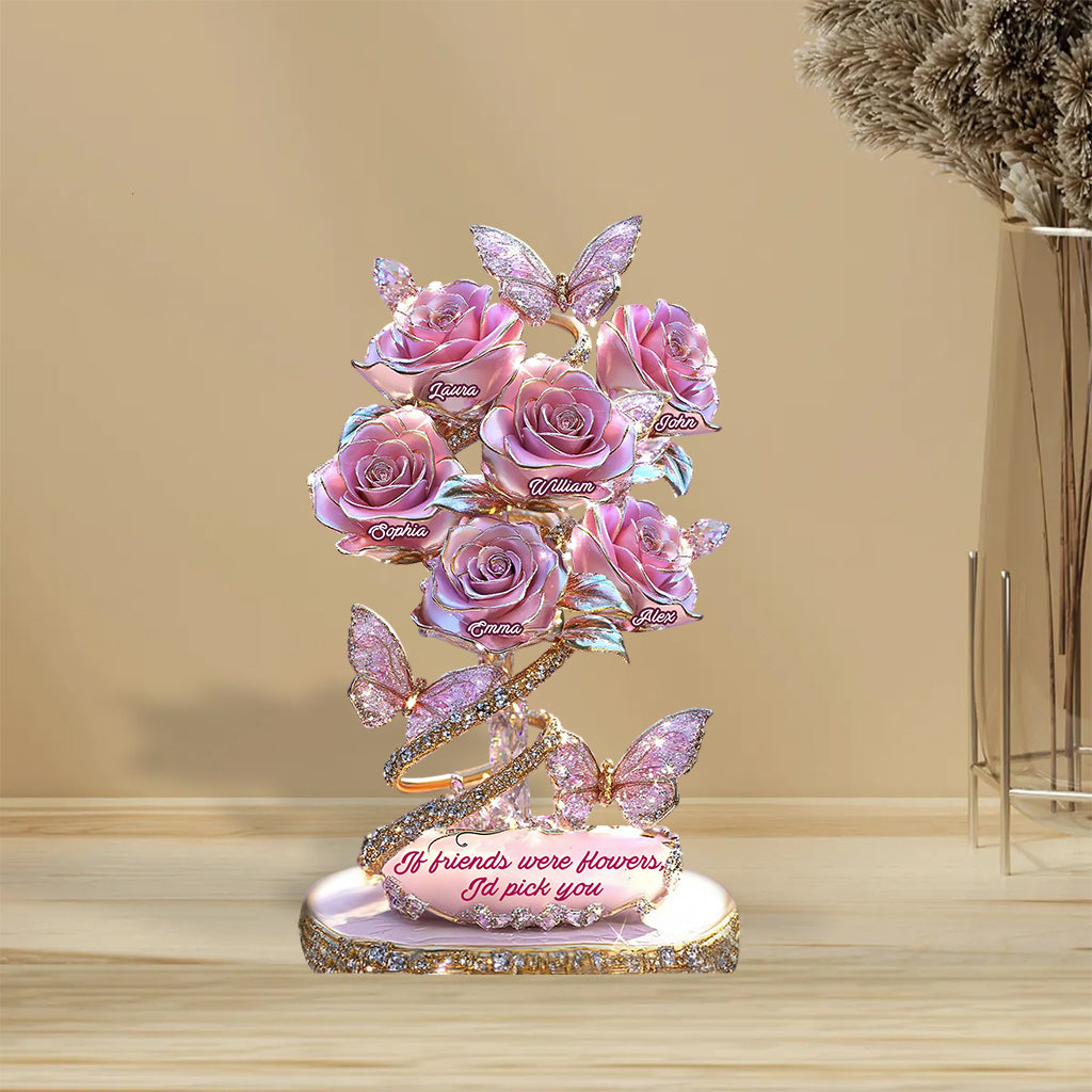 Wenn Freunde Blumen wären, würde ich dich pflücken – Personalisierte Acrylplakette in individueller Form für die beste Freundin