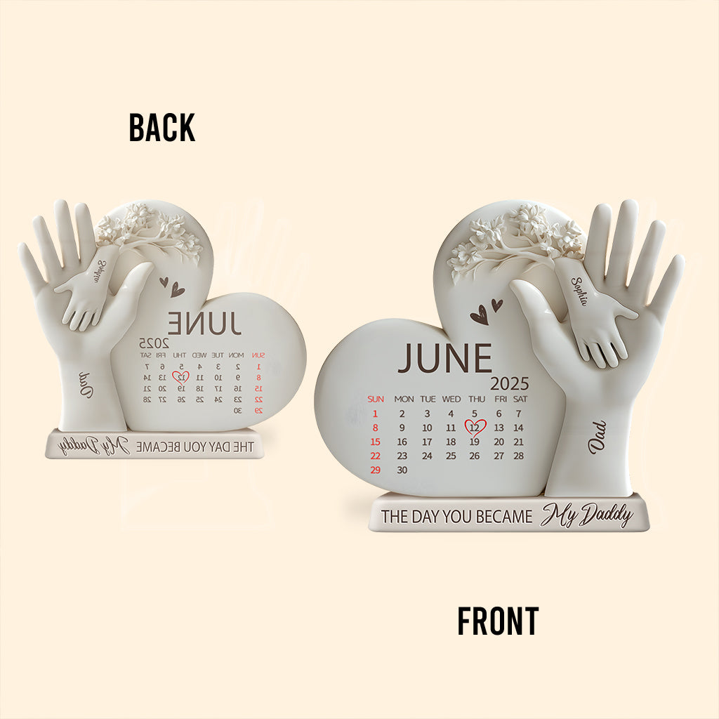 Der Tag, an dem du mein Papa wurdest – Personalisierte, individuell geformte Acrylplakette für Väter