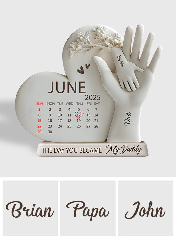 Der Tag, an dem du mein Papa wurdest – Personalisierte, individuell geformte Acrylplakette für Väter