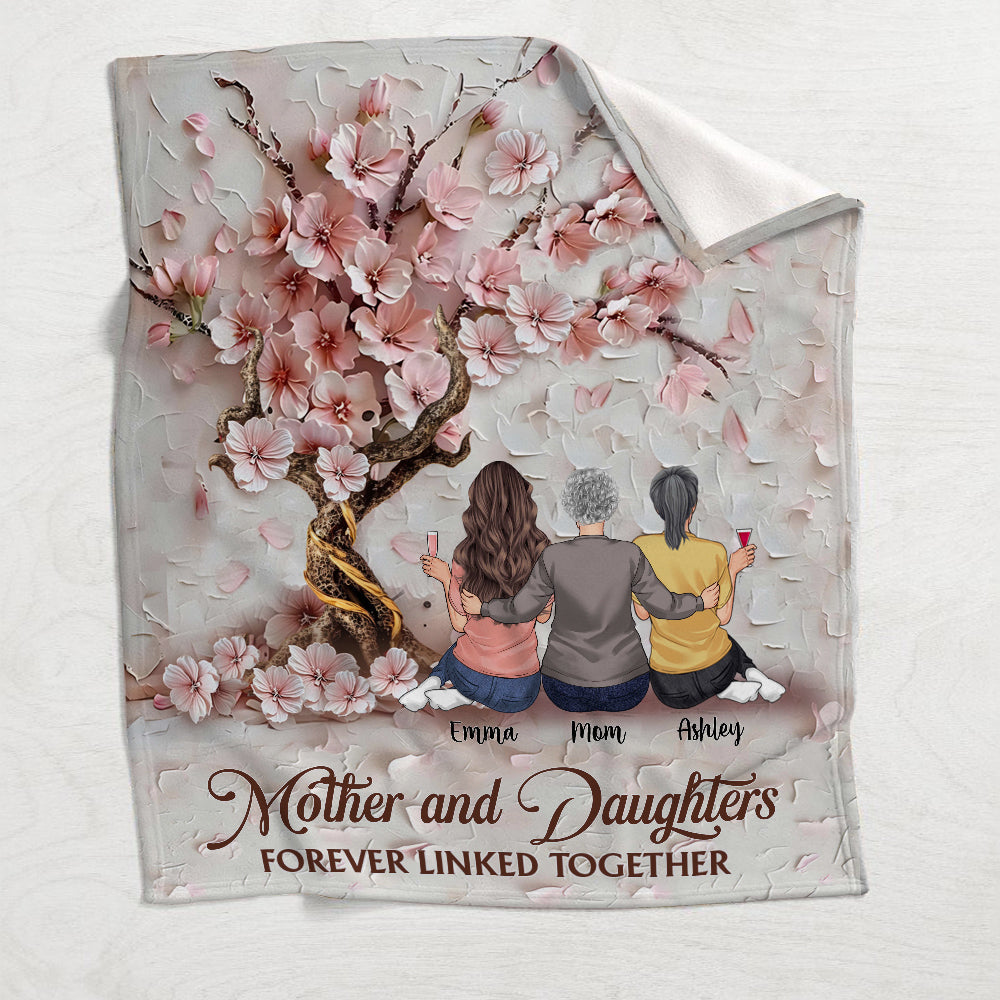 Mutter und Töchter für immer verbunden – personalisierte Mutterdecke