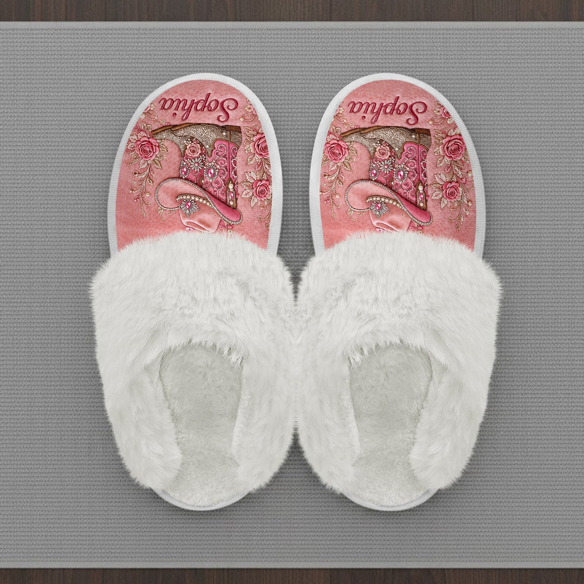 Cowgirl Boots - Personalisierte Cowgirl Pantoffeln mit offener Zehe