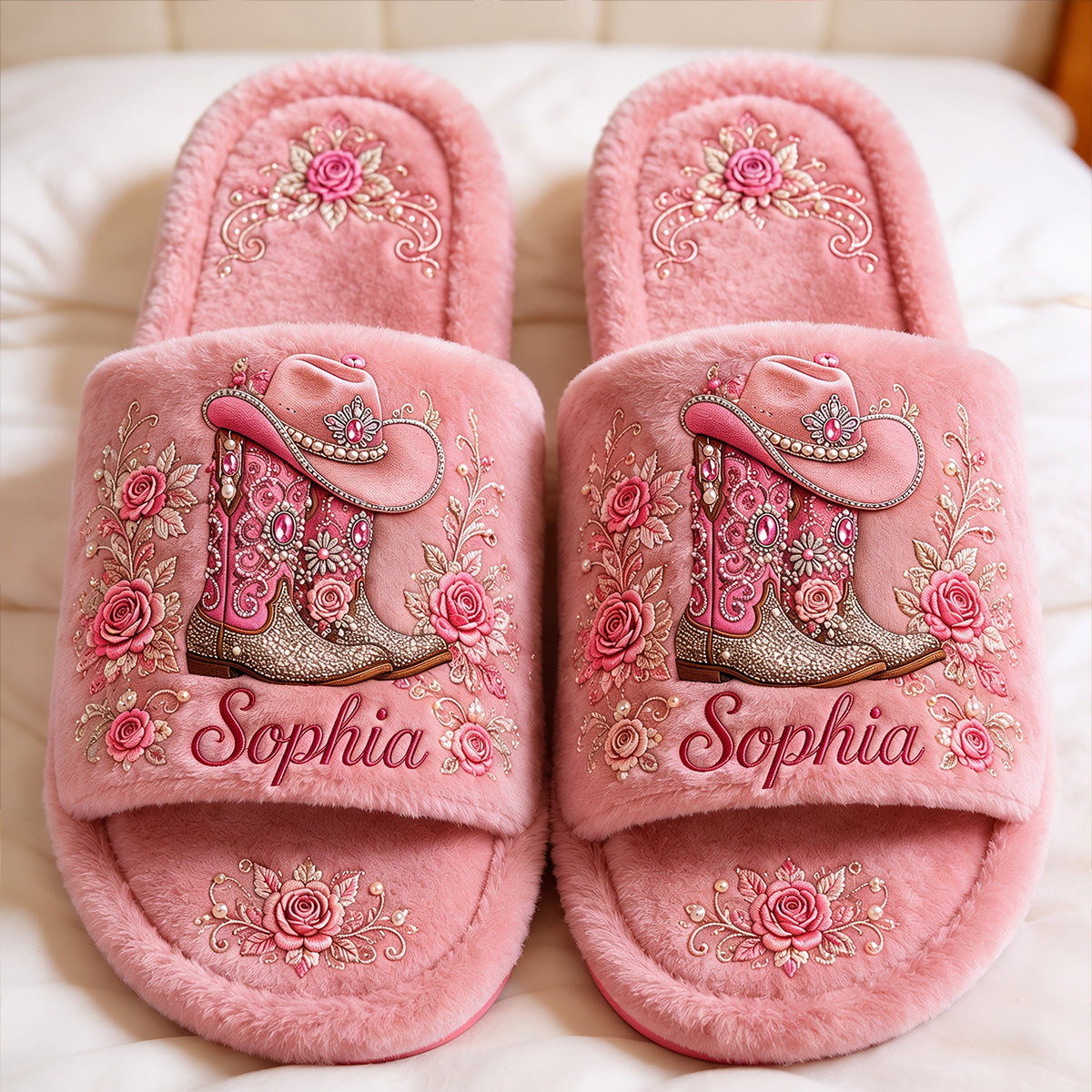 Cowgirl Boots - Personalisierte Cowgirl Pantoffeln mit offener Zehe