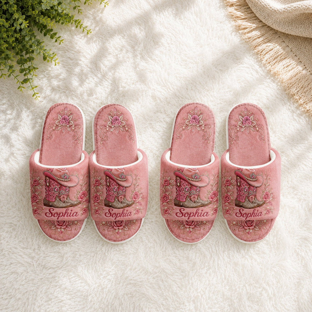 Cowgirl Boots - Personalisierte Cowgirl Pantoffeln mit offener Zehe