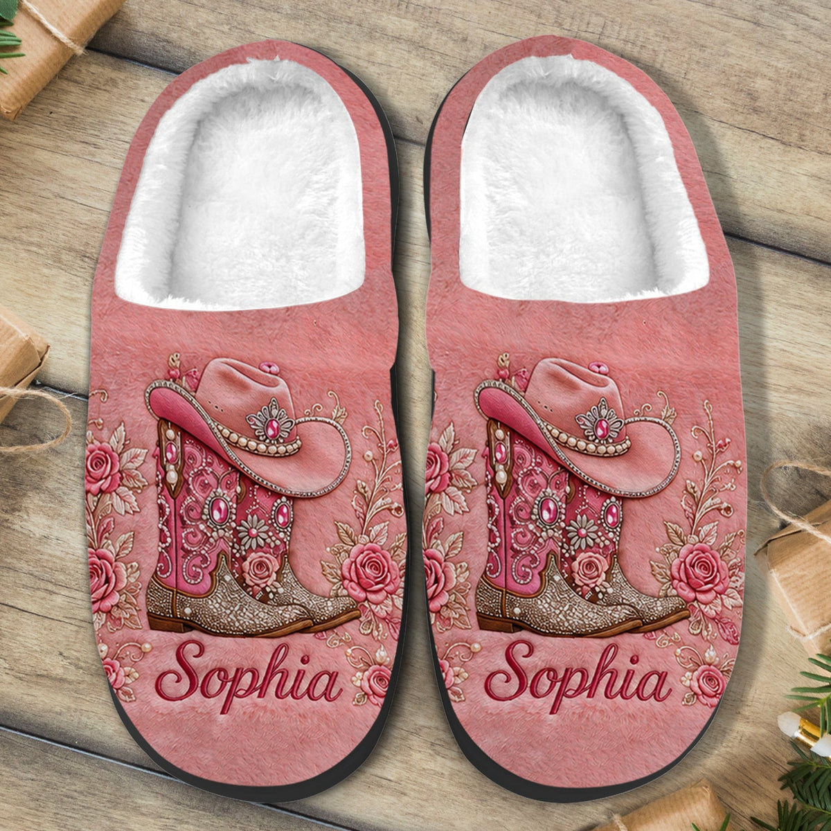 Cowgirl Boots - Personalisierte Cowgirl Pantoffeln mit offener Zehe