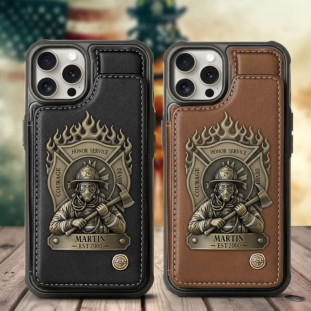Stolzer Feuerwehrmann – Personalisierte Handyhülle mit Feuerwehrmotiv