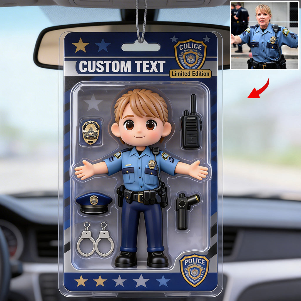 Police Gifts - Custom From Photo - Personalized Police Officer Car Ornament