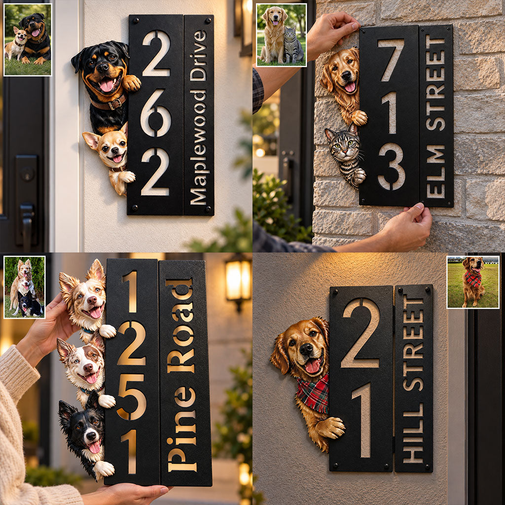 Willkommen Zuhause - Personalisierte Hund 3D Gedruckte Metall-Schild