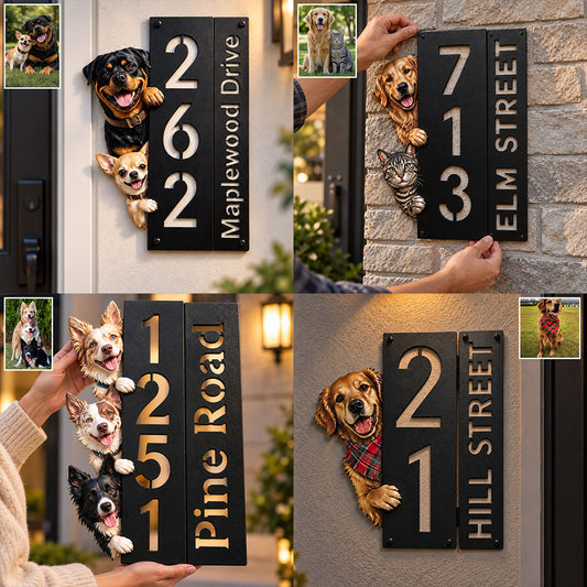 Willkommen Zuhause - Personalisierte Hund 3D Gedruckte Metall-Schild
