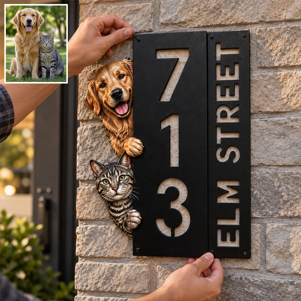 Willkommen Zuhause - Personalisierte Hund 3D Gedruckte Metall-Schild