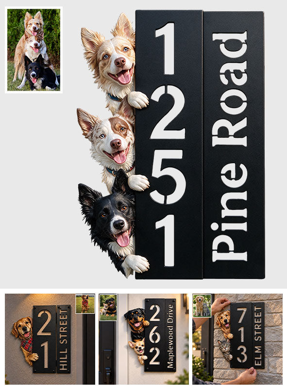 Willkommen Zuhause - Personalisierte Hund 3D Gedruckte Metall-Schild