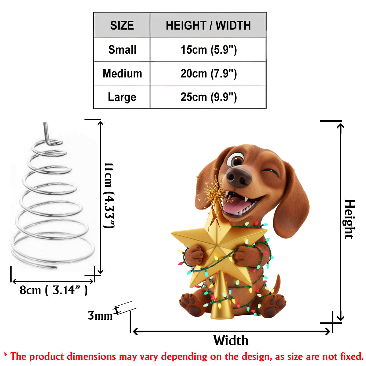 Naughty Furry Friends - Personalized Dog LED Light Tree Topper