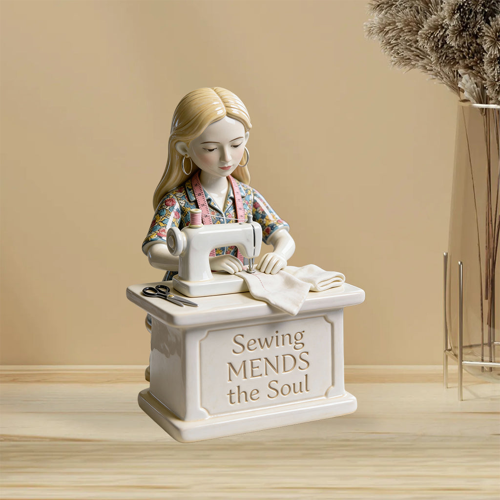 Nähen heilt die Seele – Personalisierte Acrylplakette in individueller Form