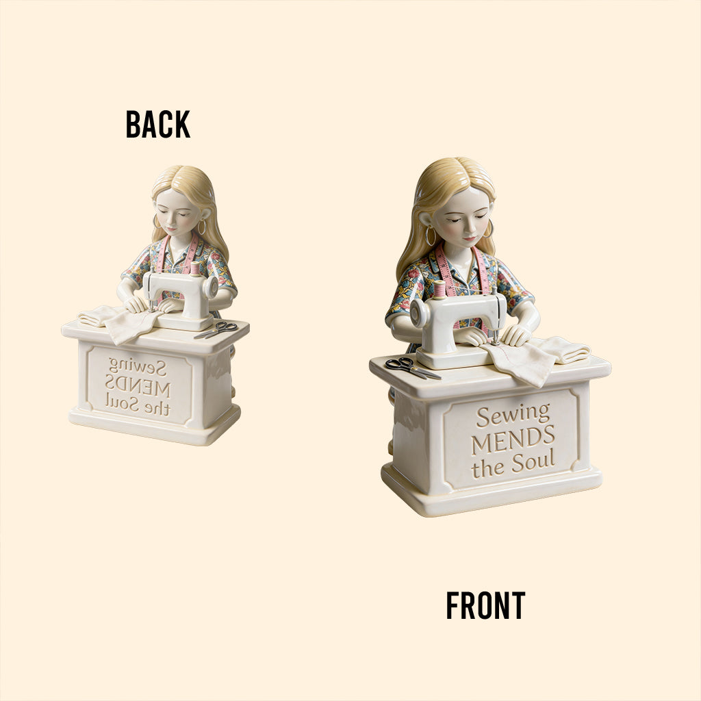 Nähen heilt die Seele – Personalisierte Acrylplakette in individueller Form