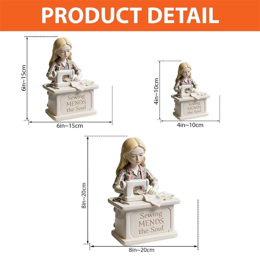 Nähen heilt die Seele – Personalisierte Acrylplakette in individueller Form