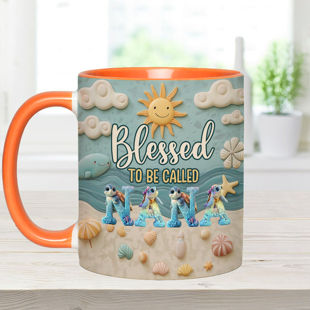 Blessed To Be Called - Personalized Grandma Accent Mug
